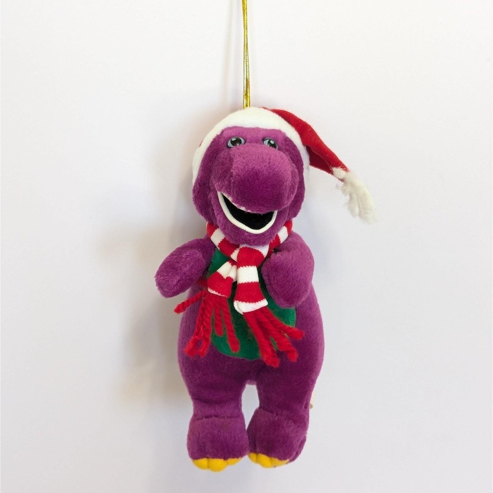 Vtg Barney Purple Dinosaur Kurt Adler 7.5" Plush Ornament Christmas 1999 Lyons